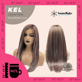 JBEXTENSION 22 Inches Camel Pink Pre-Cut Snowflake Lace Frontlace Glueless Wig KEL CAMEL PINK【PERMATEASE】【BENDY EAR TABS】- M/L