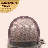 JBEXTENSION SAMANTHA MONO Full Monofilament Handmade Full Lace Full Hand Tied Wig 17 Inches Mix Blonde Mono Lace Handmade Futura Fiber Wig with Anti-slip Silicone Strips Glueless Wig SAMANTHA MONO MIX BLONDE【BENDY EAR TABS】