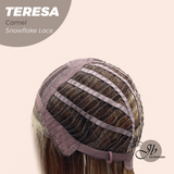 JBEXTENSION 18 Inches Camel Pre-Cut Snowflake Lace Frontlace Glueless Wig TERESA CAMEL【PERMATEASE】【BENDY EAR TABS】- M/L