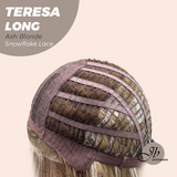 JBEXTENSION 22 Inches Long Ash Blonde Pre-Cut Snowflake Lace Frontlace Glueless Wig TERESA LONG ASH BLONDE【PERMATEASE】【BENDY EAR TABS】