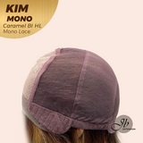 JBEXTENSION KIM MONO Full Monofilament Handmade Full Lace Full Hand Tied Wig 17 Inches Caramel Blonde Highlight Mono Lace Handmade Futura Fiber Wig with Anti-slip Silicone Strips Glueless Wig KIM MONO - CARAMEL BLONDE HIGHLIGHT【BENDY EAR TABS】