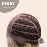 JBEXTENSION 18 Inches Mix Blonde Long Pre-Cut T Part Snowflake Lace Frontlace Glueless Wig VIKKI【BENDY EAR TABS】