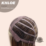 JBEXTENSION 12 Inches Bob Cut Camel Pre-Cut Snowflake Lace Frontlace Glueless Wig KHLOE CAMEL【PERMATEASE】【BENDY EAR TABS】- M/L
