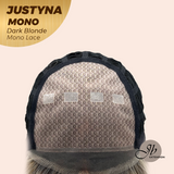 JBEXTENSION JUSTYNA MONO Monofilament Handmade Wig 6X5 Full Monofilament Hand Tied Top Wig 13 Inches Dark Blonde Mono Lace Wig with Anti-slip Silicone Strips Glueless Wig JUSTYNA MONO - DARK BLONDE【BENDY EAR TABS】