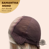 JBEXTENSION SAMANTHA MONO Full Monofilament Handmade Full Lace Full Hand Tied Wig 17 Inches Ash Blonde Mono Lace Handmade Futura Fiber Wig with Anti-slip Silicone Strips Glueless Wig SAMANTHA MONO ASH BLONDE【BENDY EAR TABS】