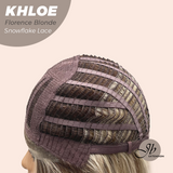JBEXTENSION 12 Inches Bob Cut Florence Blonde Pre-Cut Snowflake Lace Frontlace Glueless Wig KHLOE FLORENCE BLONDE【PERMATEASE】【BENDY EAR TABS】- M/L