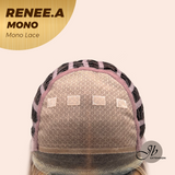 JBEXTENSION RENEE.A MONO Monofilament Handmade Wig 6X5 Full Monofilament Hand Tied Top Wig 22 Inches Cowboy Copper Mono Lace Wig With Anti-slip Silicone Strips Glueless Wig RENEE.A MONO【BENDY EAR TABS】