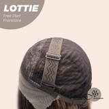 JBEXTENSION 28 Inches Mix Brown Long Wave Fiber X, Tangle Less Pre-Cut Free Part Frontlace Glueless Wig LOTTIE【FIBER X】