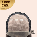 [PRE-ORDER] JBEXTENSION APRIL MONO Monofilament Handmade Wig 6X5 Full Monofilament Hand Tied Top Wig 18 Inches Dark Brown Mono Lace Wig With Anti-slip Silicone Strips Glueless Wig APRIL MONO DARK BROWN【BENDY EAR TABS】