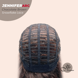 JBEXTENSION 18 Inches Chocolate Brown Deep Curly Pre-Cut Arc Snowflake Lace Frontlace Glueless Wig JENNIFER ARC - CHOCOLATE BROWN【 BENDY EAR TABS 】