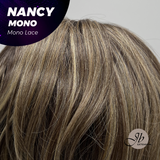 JBEXTENSION NANCY MONO Monofilament Handmade Wig 6X5 Full Monofilament Hand Tied Top Wig 14 Inches Dark Brown Curly Mono Lace Wig Glueless Black Sapphire Wig NANCY MONO - BLACK SAPPHIRE【BENDY EAR TABS】