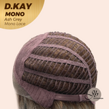 JBEXTENSION D.KAY MONO Partial Monofilament Wig 18 Inches Ash Grey Partial Mono Lace Glueless Women Fashion Wig D.KAY MONO ASH GREY【BENDY EAR TABS】