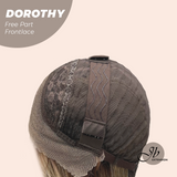 JBEXTENSION 22 Inches Mix Brown Curly Fiber X, Tangle Less Pre-Cut Free Part Frontlace Glueless Wig DOROTHY【FIBER X】