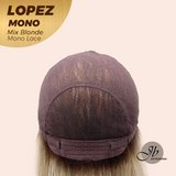 JBEXTENSION LOPEZ MONO Full Monofilament Handmade Full Lace Full Hand Tied Wig 18 Inches Mix Blonde Mono Lace Handmade Futura Fiber Wig with Anti-slip Silicone Strips Glueless Wig LOPEZ MONO - MIX BLONDE【BENDY EAR TABS】