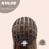 JBEXTENSION 12 Inches Bob Cut Camel Pre-Cut Snowflake Lace Frontlace Glueless Wig KHLOE CAMEL【PERMATEASE】【BENDY EAR TABS】- M/L
