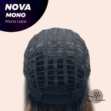 JBEXTENSION NOVA MONO Monofilament Handmade Wig 6X5 Full Monofilament Hand Tied Top Wig 25 Inches Ombre Brown Curly Mono Lace Handmade Futura Fiber Glueless Black Sapphire Wig NOVA MONO【BENDY EAR TABS】