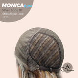 [PRE-ORDER] JBEXTENSION 16 Inches Silver Sand Blonde Pre-Cut 13X6 Free Part Snowflake Lace Frontlace Glueless Wig MONICA PRO - SILVER SAND BLONDE【BENDY EAR TABS】