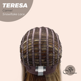 JBEXTENSION 18 Inches Camel Pre-Cut Snowflake Lace Frontlace Glueless Wig TERESA CAMEL【PERMATEASE】【BENDY EAR TABS】- M/L