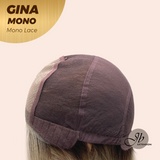 JBEXTENSION GINA MONO Full Monofilament Handmade Full Lace Full Hand Tied Wig 12 Inches Mix Blonde Mono Lace Handmade Futura Fiber Wig with Anti-slip Silicone Strips Glueless Wig GINA MONO【BENDY EAR TABS】