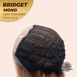 JBEXTENSION BRIDGET MONO Monofilament Handmade Wig 6X5 Full Monofilament Hand Tied Top Wig 15 Inches Light Chocolate Mono Lace Wig With Anti-slip Silicone Strips Glueless Wig BRIDGET MONO LIGHT CHOCOLATE【BENDY EAR TABS】