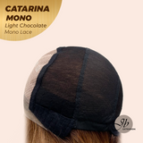 JBEXTENSION CATARINA MONO Full Monofilament Handmade Full Lace Full Hand Tied Wig 13 Inches Light Chocolate Mono Lace Handmade Futura Fiber Wig with Anti-slip Silicone Strips Glueless Wig CATARINA MONO LIGHT CHOCOLATE【BENDY EAR TABS】