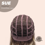 JBEXTENSION 17 Inches Hazelnut Deep Curly Pre-Cut Side Part Snowflake Lace Frontlace Glueless Wig SUE HAZELNUT【BENDY EAR TABS】