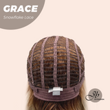 JBEXTENSION 15 Inches Mix Blonde Wave Pre-Cut T Part Snowflake Lace Frontlace Glueless Wig GRACE【BENDY EAR TABS】