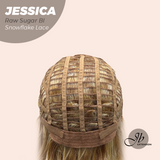 JBEXTENSION 16 Inches Raw Sugar Blonde Curly Pre-Cut Side Part Snowflake Lace Frontlace Glueless Wig JESSICA RAW SUGAR BLONDE【BENDY EAR TABS】