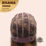 JBEXTENSION SHANA MONO Monofilament Handmade Wig 6X5 Full Monofilament Hand Tied Top Wig 10 Inches Caramel Mono Lace Handmade Futura Fiber Wig With Anti-slip Silicone Strips Glueless Wig SHANA MONO CARAMEL【BENDY EAR TABS】
