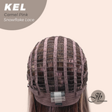 JBEXTENSION 22 Inches Camel Pink Pre-Cut Snowflake Lace Frontlace Glueless Wig KEL CAMEL PINK【PERMATEASE】【BENDY EAR TABS】- S/M