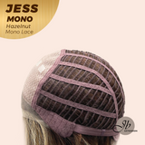 JBEXTENSION JESS MONO Monofilament Handmade Wig 6X5 Full Monofilament Hand Tied Top Wig 10 Inches Hazelnut Mono Lace Wig With Anti-slip Silicone Strips Glueless Wig JESS MONO HAZELNUT【BENDY EAR TABS】