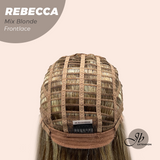 JBEXTENSION 20 Inches Long Mix Blonde Women Pre-Cut Frontlace Glueless Wig REBECCA MIX BLONDE