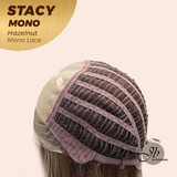 JBEXTENSION STACY MONO Monofilament Handmade Wig 6X5 Full Monofilament Hand Tied Top Wig 18 Inches Hazelnut Mono Lace Wig with Anti-slip Silicone Strips Glueless Wig STACY MONO - HAZELNUT【BENDY EAR TABS】