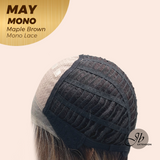 JBEXTENSION MAY MONO Monofilament Handmade Wig 6X5 Full Monofilament Hand Tied Top Wig 14 Inches Maple Brown Mono Lace Wig with Anti-slip Silicone Strips Glueless Wig MAY MONO - MAPLE BROWN【BENDY EAR TABS】
