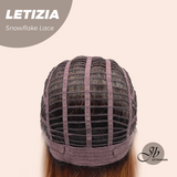 JBEXTENSION 16 Inches Copper with Dark Root Pre-Cut T Part Snowflake Lace Frontlace Glueless Wig LETIZIA【BENDY EAR TABS】