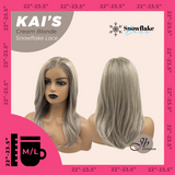 JBEXTENSION 18 Inches Cream Blonde Pre-Cut Snowflake Lace Frontlace Glueless Wig KAI'S CREAM BLONDE【PERMATEASE】【BENDY EAR TABS】- M/L