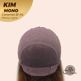 JBEXTENSION KIM MONO Full Monofilament Handmade Full Lace Full Hand Tied Wig 17 Inches Caramel Blonde Highlight Mono Lace Handmade Futura Fiber Wig with Anti-slip Silicone Strips Glueless Wig KIM MONO - CARAMEL BLONDE HIGHLIGHT【BENDY EAR TABS】