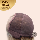 JBEXTENSION KAY MONO Full Monofilament Handmade Full Lace Full Hand Tied Wig 19 Inches Platinum Blonde Mono Lace Handmade Futura Fiber Wig with Anti-slip Silicone Strips Glueless Wig KAY MONO - PLATINUM BLONDE【BENDY EAR TABS】