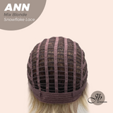 JBEXTENSION 10 Inches Mix Blonde Pre-Cut Side Part Snowflake Lace Frontlace Glueless Wig ANN MIX BLONDE【BENDY EAR TABS】