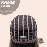 JBEXTENSION 18 Inches Pine Cones Pre-Cut Snowflake Lace Frontlace Glueless Wig KHLOE LONG PINE CONES【PERMATEASE】【BENDY EAR TABS】