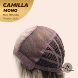 JBEXTENSION CAMILLA MONO Monofilament Handmade Wig 6X5 Full Monofilament Hand Tied Top Wig 20 Inches Mix Blonde Mono Lace Wig With Anti-slip Silicone Strips Glueless Wig CAMILLA MONO MIX BLONDE【BENDY EAR TABS】