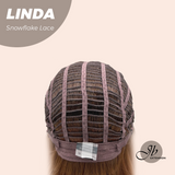 JBEXTENSION 18 Inches Copper Pre-Cut T Part Snowflake Lace Frontlace Glueless Wig LINDA SNOWFLAKE【BENDY EAR TABS】