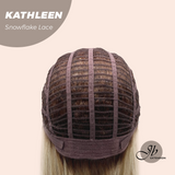 JBEXTENSION 15 Inches Mix Blonde Pre-Cut T Part Snowflake Lace Frontlace Glueless Wig KATHLEEN【BENDY EAR TABS】