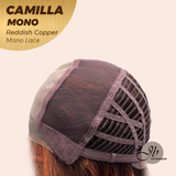 JBEXTENSION CAMILLA MONO Monofilament Handmade Wig 6X5 Full Monofilament Hand Tied Top Wig 20 Inches Reddish Copper Mono Lace Wig With Anti-slip Silicone Strips Glueless Wig CAMILLA MONO REDDISH COPPER【BENDY EAR TABS】