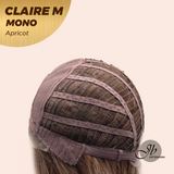 JBEXTENSION CLAIRE MONO Partial Monofilament Wig 22 Inches Apricot Curly Partial Mono Lace Glueless Wig CLAIRE MONO APRICOT【BENDY EAR TABS】