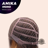 JBEXTENSION AMIKA MONO Monofilament Handmade Wig 6X5 Full Monofilament Hand Tied Top Wig 14 Inches Copper Curly Mono Lace Wig Glueless Black Sapphire Wig AMIKA MONO【BENDY EAR TABS】