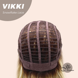 JBEXTENSION 18 Inches Mix Blonde Long Pre-Cut T Part Snowflake Lace Frontlace Glueless Wig VIKKI【BENDY EAR TABS】