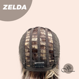 JBEXTENSION 14 Inches Wave Brown Highlight Chocolate‑Blonde Mix Headband Wig ZELDA
