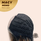 JBEXTENSION MACY MONO Monofilament Handmade Wig 6X5 Full Monofilament Hand Tied Top Wig 18 Inches Curly Ombre Brown Mono Lace Wig with Anti-slip Silicone Strips Glueless Wig MACY MONO【BENDY EAR TABS】