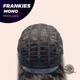 JBEXTENSION FRANKIES MONO Monofilament Handmade Wig 6X5 Full Monofilament Hand Tied Top Wig 19 Inches Dark Brown Highlight Curly Mono Lace Handmade Futura Fiber Glueless Black Sapphire Wig FRANKIES MONO【BENDY EAR TABS】